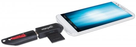 LECTOR TARJETAS,MANHATTAN,406222, OTG 24 EN 1 PUERTO USB2.0