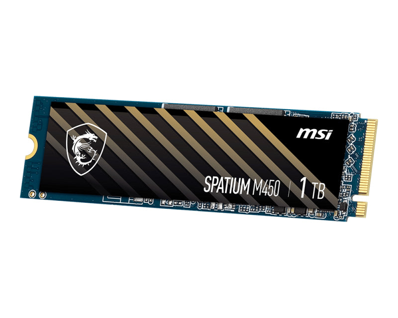 UNIDAD DE ESTADO SOLIDO SSD INTERNO MSI SPATIUM M450 1TB M.2 2280 PCIE GEN4X4, NVME 1.4 LEC 3600 / ESC 300 MB/S SPATIUM M450 PCIE 4.0 NVME M.2 1TB