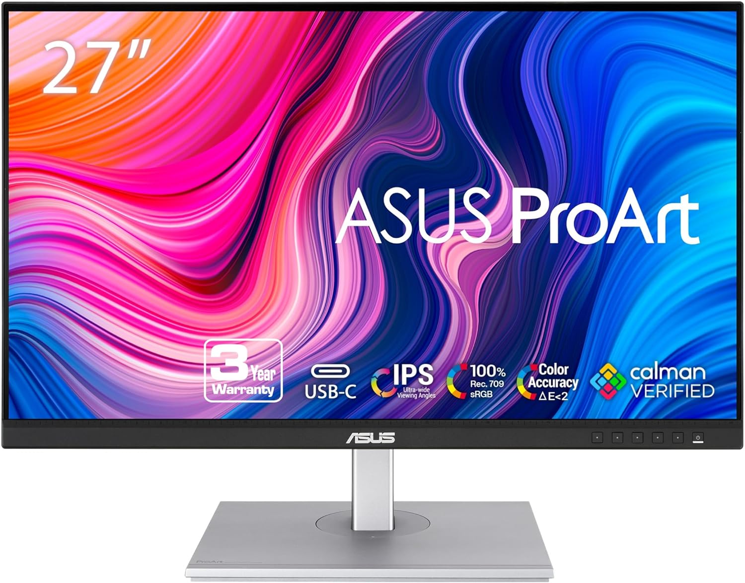 MONITOR ASUS PA278CV/27/2560X1440/TR 5MS/75HZ/2X DP/HDMI/VESA/ALTAVOCES/USB-C/PRECISION DE COLOR/GIRO 90