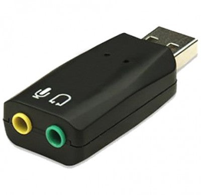 Convertidor USB V2.0 a Audio 3.5mm/Auxiliar - 5.1 Canales, Negro, 856601 BROBOTIX