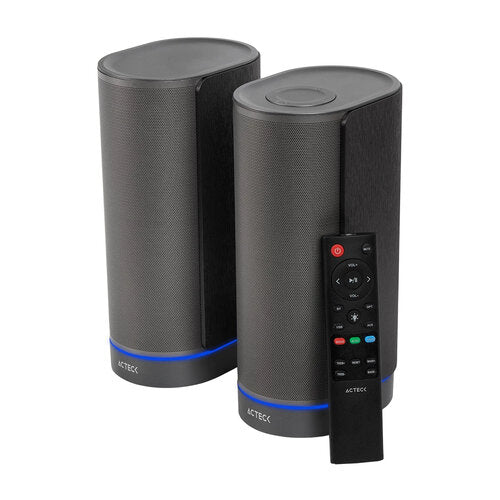 BOCINAS ACTECK DYNAMIC EXACT X BS660 / INALAMBRICA / BLUETOOTH AUX USB / 2 CANALES 50 W RMS / 45HZ- 20KHZ / ILUMINACION LED / NEGRO / AC-939812