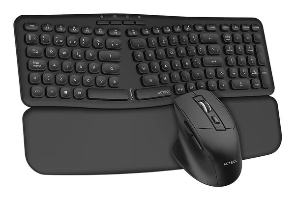 KIT TECLADO Y MOUSE ACTECK CREATOR ULTRA CONFORT MK650 / INALAMBRICO / MEMBRANA / ERGONOMICO / REPOSABRAZOS / NEGRO / AC-939867