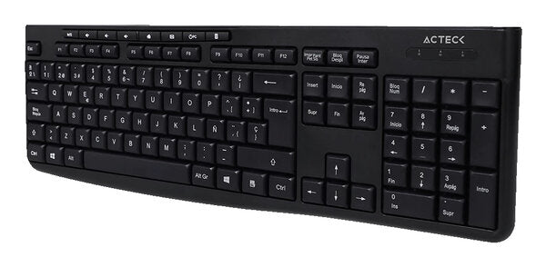 KIT ACTECK CREATOR PRIME MK455 / TECLADO Y MOUSE / ALAMBRICO / 105 TECLAS / MULTIMEDIA / 1600 DPI AJUSTABLE / OPTICO / 3 BOTONES + SCROLL / WIN - MAC OS - ANDROID / NEGRO / AC-939928