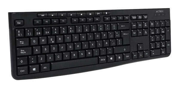 KIT ACTECK CREATOR PRIME MK455 / TECLADO Y MOUSE / ALAMBRICO / 105 TECLAS / MULTIMEDIA / 1600 DPI AJUSTABLE / OPTICO / 3 BOTONES + SCROLL / WIN - MAC OS - ANDROID / NEGRO / AC-939928