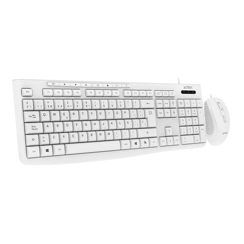 KIT ACTECK CREATOR PRIME MK455 / TECLADO Y MOUSE / ALAMBRICO / USB 2.0 / WINDOWS / ESPAÑOL / 105 TECLAS / MEMBRANA / MULTIMEDIA / OPTICO / 1600 DPI AJUSTABLE / 4 BOTONES / BLANCO / AC-941792