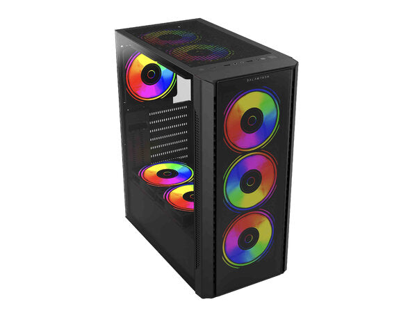 GABINETE GAMER BALAM RUSH DRAGONFLY CRYSTALGM745 / MEDIA TORRE / ATX, MICRO ATX, MINI ITX / VENTILADOR RGB / PANEL CRISTAL TEMPLADO, METAL / NEGRO / BR-935968
