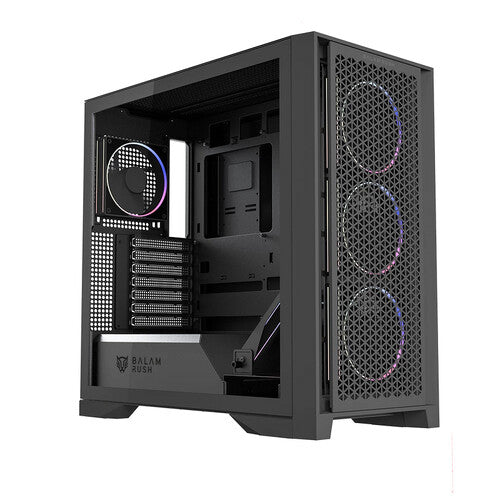 GABINETE GAMER BALAM RUSH CARBONO POLAR TWIN MATE 9900 / MEDIA TORRE / ATX - M-ATX - ITX / VENTILADORES INCLUIDOS / ILUMINACION ARGB / SOPORTE PARA ENFRIAMIENTO LIQUIDO Y AIRE / NEGRO / BR-941457