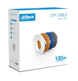 Bobina de 100 Mts de Cable UTP Cat6/ 100  Cobre/ Color Blanco/ Cubierta Retardante de Flama con Certificación CE CPR Eca/ Ideal para Video y Redes -