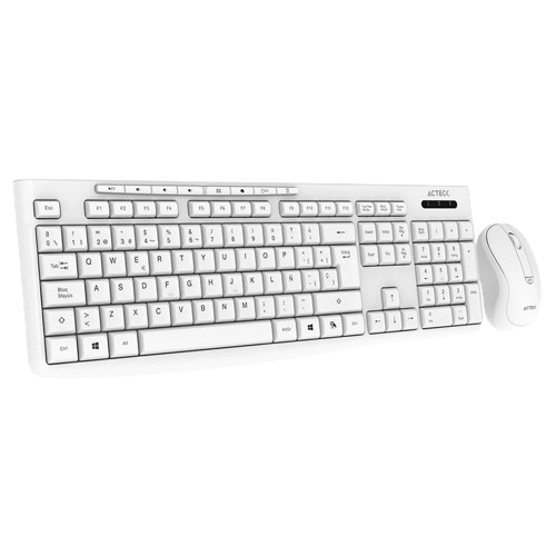 KIT ACTECK CREATOR PRIME MK255 / TECLADO Y MOUSE / INALAMBRICO / USB DONGLE / WINDOWS / ESPAÑOL / MEMBRANA / 105 TECLAS / MULTIMEDIA / OPTICO / 1600 DPI AJUSTABLE / 4 BOTONES / BLANCO / AC-941785