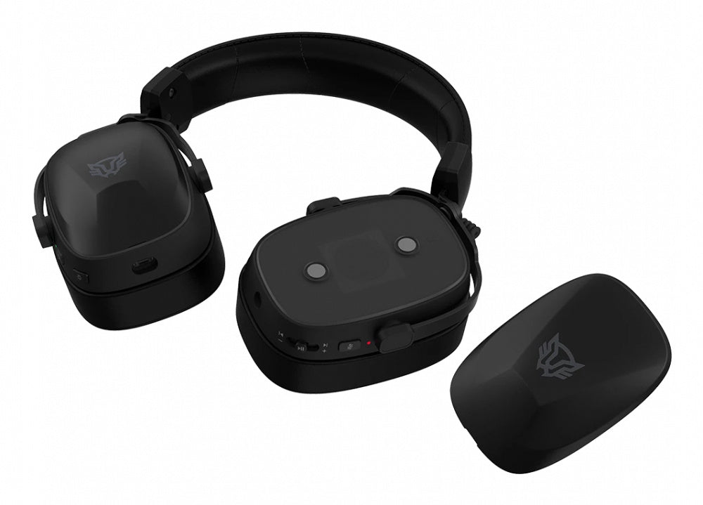 AUDIFONOS GAMER AEON EXPERT HS1100 / DIADEMA INALAMBRICOS / BT 5.3 - DONGLE USB - AUX 3.5 MM / PC - DISP MOVILES - CONSOLAS / MICROFONO OMNIDIRECCIONAL / RGB / 20 - 20 KHZ / NEGRO / BR-938501