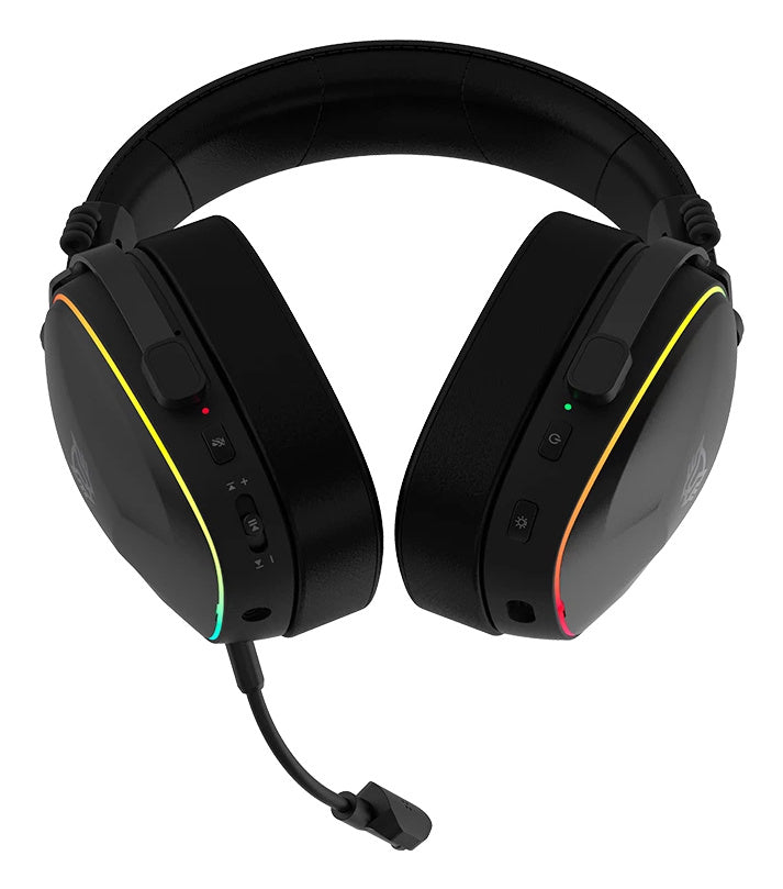 AUDIFONOS GAMER AEON EXPERT HS1100 / DIADEMA INALAMBRICOS / BT 5.3 - DONGLE USB - AUX 3.5 MM / PC - DISP MOVILES - CONSOLAS / MICROFONO OMNIDIRECCIONAL / RGB / 20 - 20 KHZ / NEGRO / BR-938501