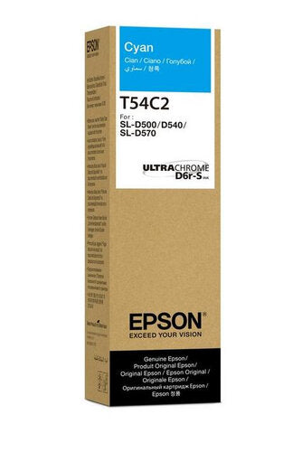 BOTELLA DE TINTA EPSON MODELO T54C ULTRACHROME D6R-S CYAN, PARA PLOTTER D570 (70ML)