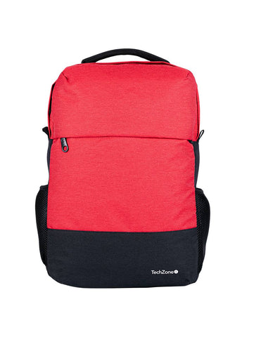 Backpack Strong Orange TechZone de 15.6 pulgadas - múltiples compartimientos, organizador frontal, costuras y asas reforzadas, garantía limitada de por vida