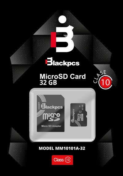 Memoria Micro SD Blackpcs Clase10 - 32 GB, 30 MB/s, Negro, Clase 10