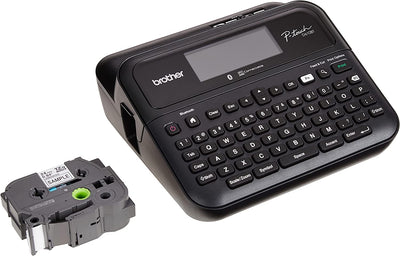 Rotulador Brother P-touch PTD610BT - transferencia térmica, Bluetooth, teclado qwerty, adaptador AC, imprime etiquetas laminadas de hasta 24 mm de ancho