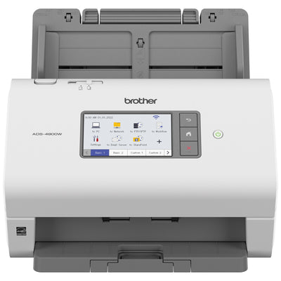 Escáner de escritorio Brother ADS4900W - Dúplex, 60 ppm/120 ipm, Ethernet, Wifi 2.4GHz/5GHz, ADF hasta 100 hojas, escanea hasta 9, 000 hojas diarias