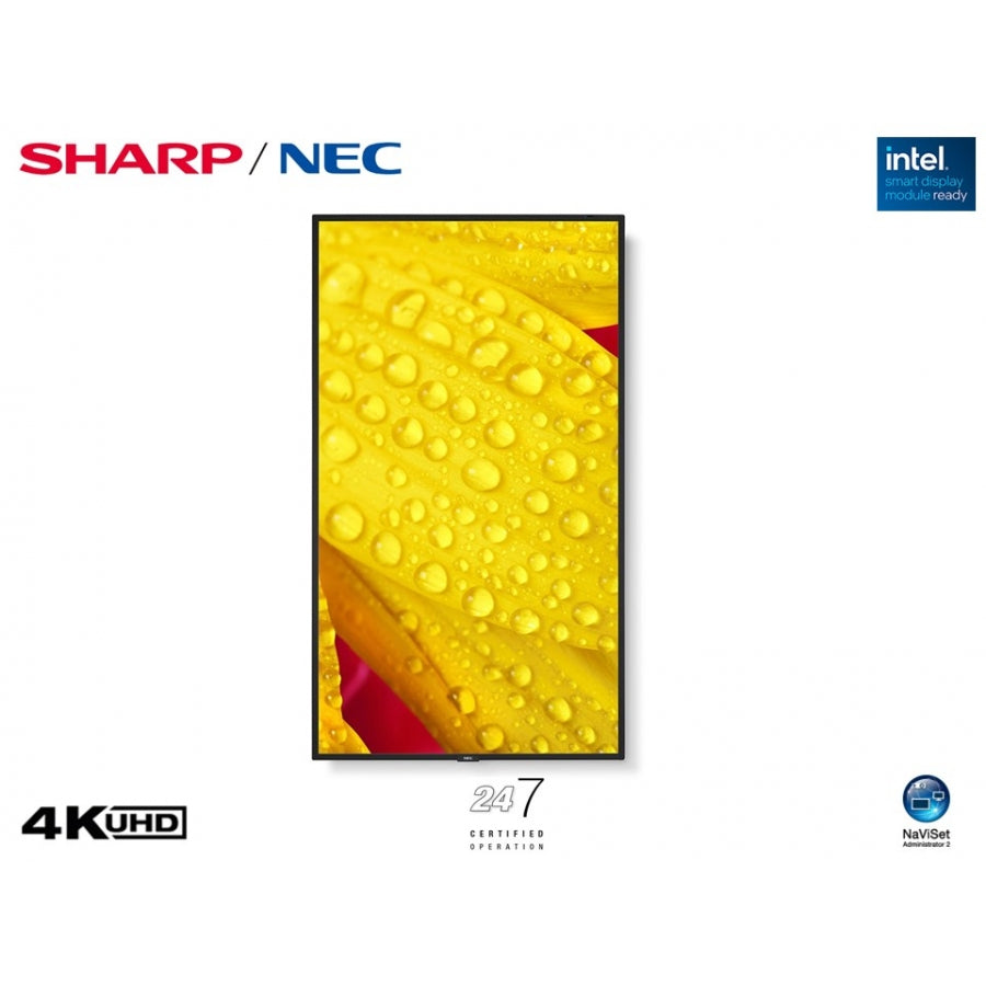 MONITOR PROFESIONAL NEC DE 65 M651-2 UHD 3840 X 2160 HDR10; HLG; PQ 24/7, 500 CD/M2, 8000:1, HDMI, DISPLAYPORT HDCP, USB, RJ-45, INTEL SDM Y RPI4, 3 AÑOS DE GARANTIA