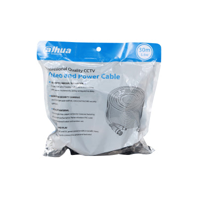 CABLE SIAMES/DAHUA/DH-PFM942I-30-5/CABLE DE 30 METROS ARMADO PARA VIDEO Y ENERGíA/ PARA CAMARAS HASTA 4K/ CON CONECTORES BNC Y DE ENERGíA/ USO EXTERIOR E INTERIOR/ COBRE DE ALTA PUREZA/ SOPORTA: AHD/