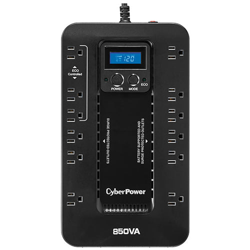 NO BREAK / UPS CYBERPOWER MODO ECO AHORRADOR 850 VA 510 WATTS 3 AÑOS DE GARANTA EN PILA Y EQUIPO