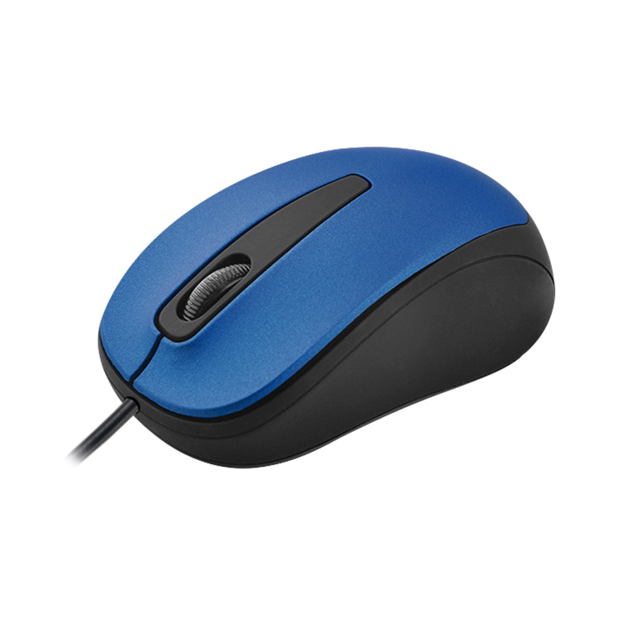 MOUSE OPTICO QUARONI ALAMBRICO COLOR AZUL 1200 DPI