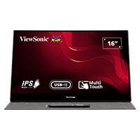 MONITOR LED VIEWSONIC PORTATIL TOUCH  TD1655, IPS CAPACITIVO 15.6 PULGADAS,  FULL HD 1920 X 1080 ,  NEGRO , 2 USB-C,  1 MINI HDMI,  BOCINA INTEGRADA Y LAPIZ TACTIL INCLUIDO