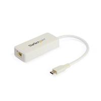 ADAPTADOR DE RED ETHERNET USB-C  CON PUERTO USB A - ADAPTADOR DE RED NIC ETHERNET RJ45 USB TIPO C USB 3.0/USB 3.1 BLANCO - STARTECH.COM MOD. US1GC301AUW