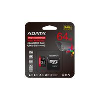 MEMORIA ADATA MICRO SDXC/SDHC 64GB UHS-I VIDEOVIGILANCIA 24/7 100MB/80MB 4K CLASE 10 U3 V30 A2 C/ADAPTADOR (AUSDX64GUI3V30SHA2-RA1)