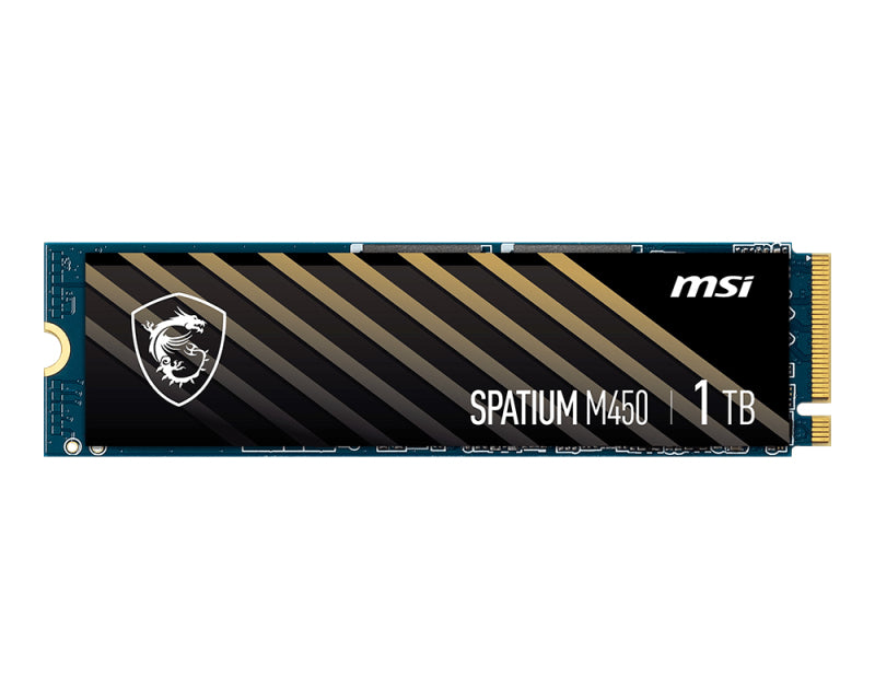 UNIDAD DE ESTADO SOLIDO SSD INTERNO MSI SPATIUM M450 1TB M.2 2280 PCIE GEN4X4, NVME 1.4 LEC 3600 / ESC 300 MB/S SPATIUM M450 PCIE 4.0 NVME M.2 1TB