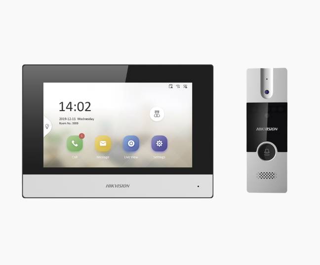 Kit de Videoportero Analógico / IP a 4 Hilos con Función de Llamada a App Hik-Connect / Monitor se Conecta a Internet por Cable o WiFi y por 4 Hilos al Fre -