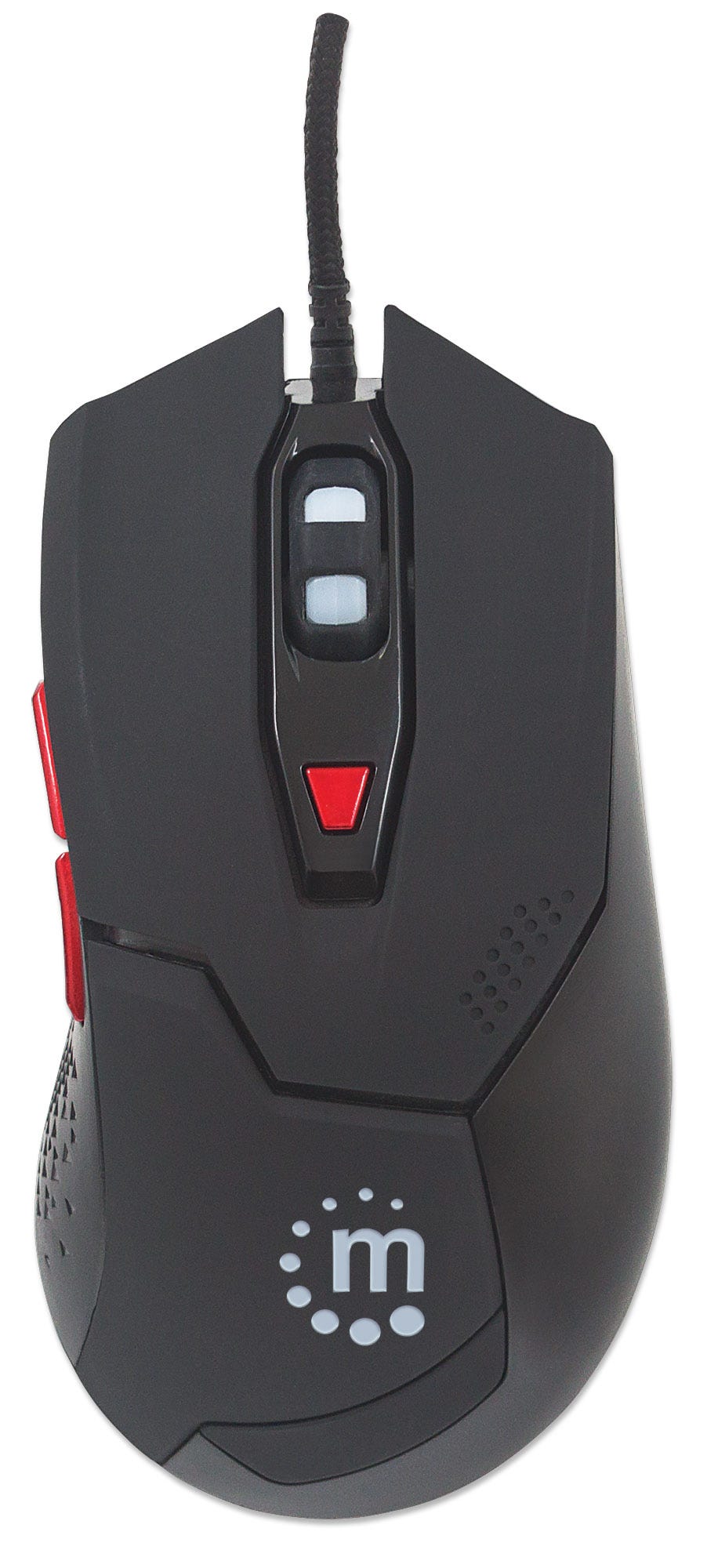 Mouse Optico Cableado para Videojuegos con LED MANHATTAN 176071 - Alámbrico, Juego, Óptico, 2400 (Ajustable), Negro/Multicolor