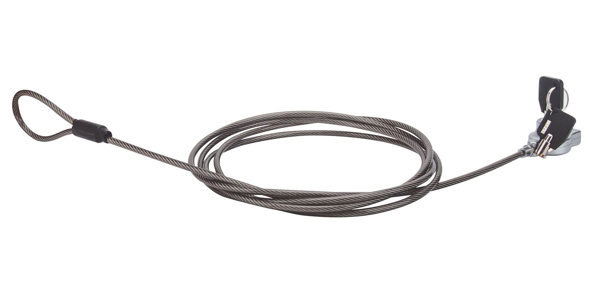 440295 Candado de Seguridad Wedge N17 para Portátiles - cable de acero, forro de PVC transparente, incluye dos llaves, 2 m