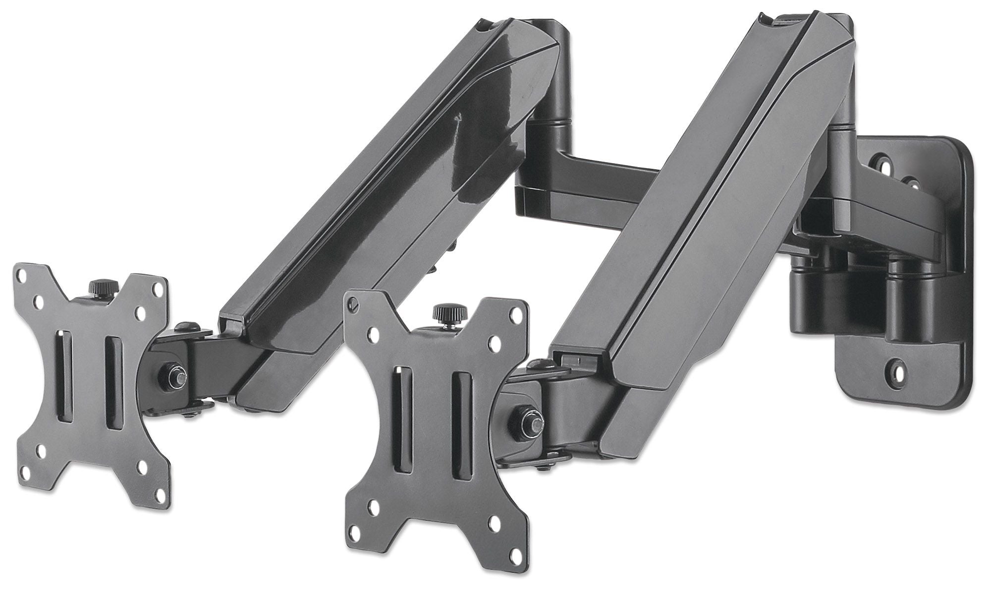 Soporte Universal para Dos Monitores MANHATTAN 461627 - 8 kg, Aluminio, De plástico, Acero, 17