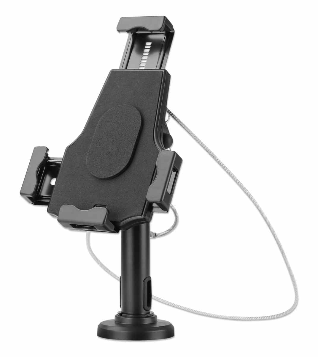 462112 Soporte con seguro antirrobo para tabletas de 7.9 a 10.5 pulgadas - rotación de 360°, inclinación +/- 70°, giro de 330°, candado con dos llaves, negr