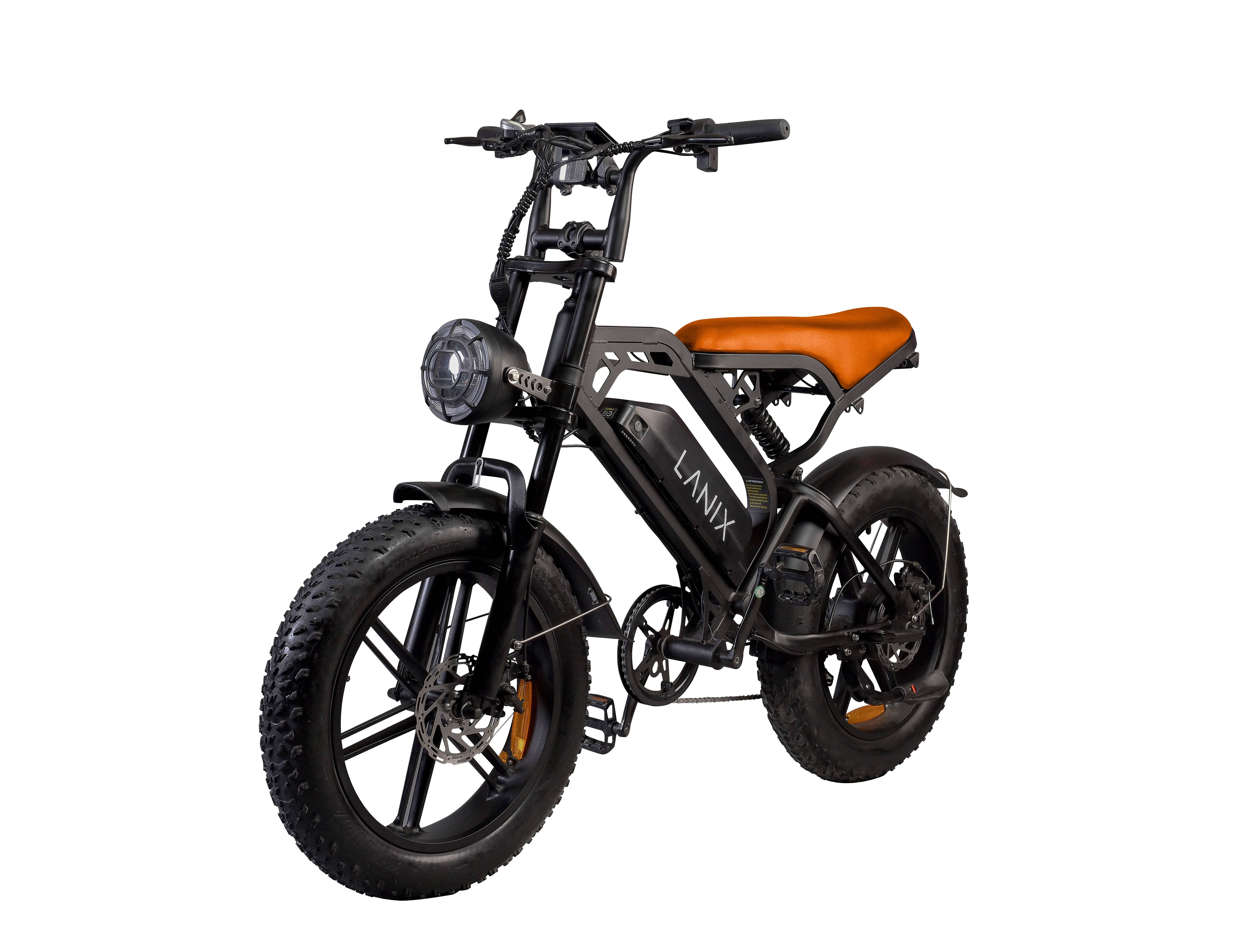 Bicicleta Eléctrica LANIX EBike XB3 15160 - Motor: 750W. Velocidad Máxima 40 KM/H, Freno de Disco trasero, Luz LED. Tiempo de carga 7 - 8 hrs.