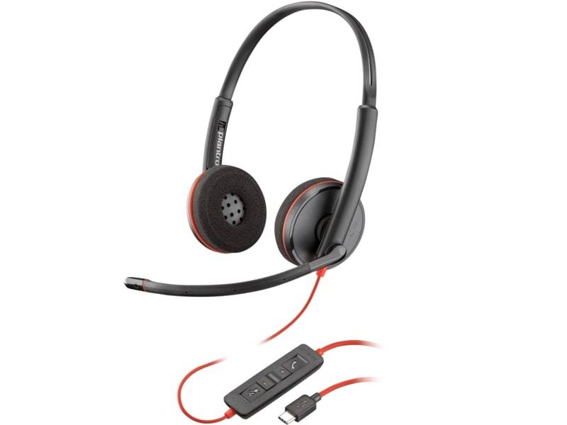 Audífonos Plantronics Poly Blackwire 3220 8X228A6 Stereo USB-C Headset +USB-C/A Adapter (Bulk) -