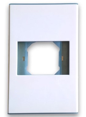 TAPA - FACEPLATE DE 1 PANEL PARA JACK - ENSAMBLE FÁCIL Y SEGURO A PRESIÓN, LÍNEA ELITE, METÁLICO, BLANCO, BROBOTIX 938276