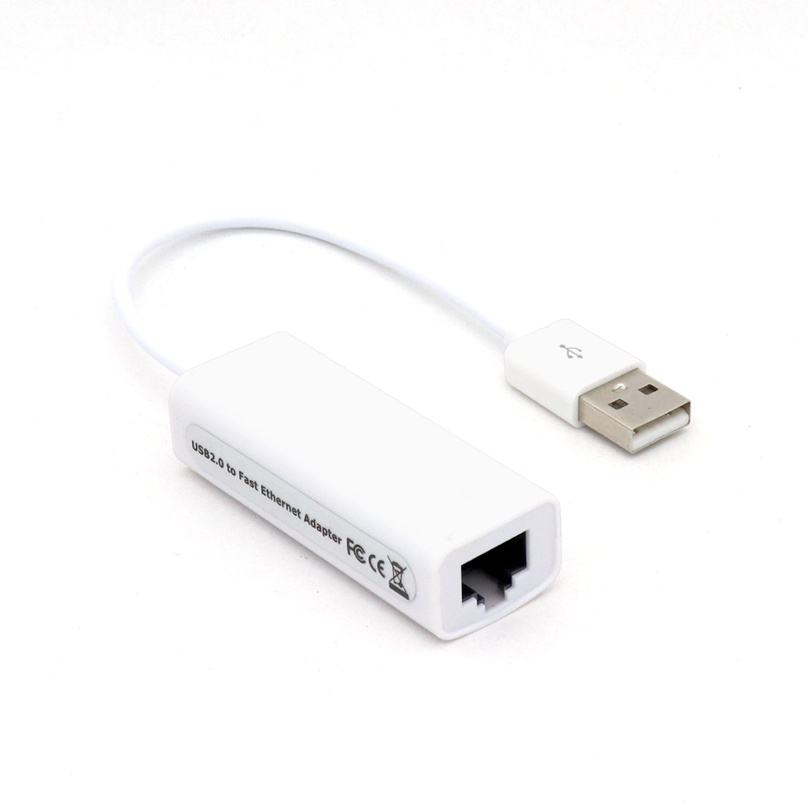 CONVERTIDOR BROBOTIX USB V2.0 A RJ45 - USB, RJ-45, Macho-Hembra, Blanco, 12 cm