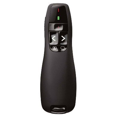 APUNTADOR Y PRESENTADOR LÁSER BROBOTIX R400 - Negro, Inalámbrico/USB, 57 g, 15 m