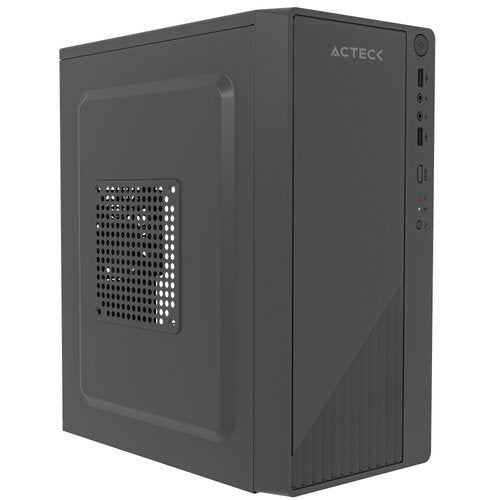 GABINETE ACTECK KIOTO GC220F / MINI TORRE / MICRO ATX, MINI ITX / FUENTE 500W INCLUIDA / SOPORTE PARA VENTILADORES / METAL / NEGRO / AC-939539