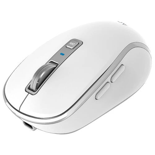 MOUSE ACTECK OPTIMIZE TRIP PRO MI580 / INALAMBRICO / 1600 DPI AJUSTABLE / 6 BOTONES SCROLL / RECARGABLE / DUAL DONGLE USB 2.4 GHZ 2 BLUETOOTH / WIN MAC ANDROID / BLANCO / AC-939607