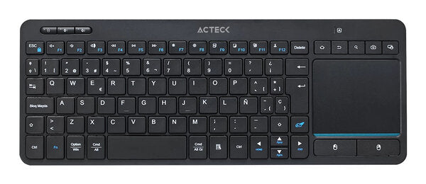 TECLADO ACTECK INSPIRE SMART TI707 / INALAMBRICO / MULTIDISPOSITIVO / DONGLE USB 2 BLUETOOTH / ESPAÑOL / 88 TECLAS TOUCHPAD MULTIMEDIA / WIN MAC ANDROID / NEGRO / AC-939621