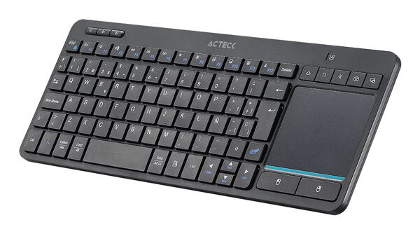 TECLADO ACTECK INSPIRE SMART TI707 / INALAMBRICO / MULTIDISPOSITIVO / DONGLE USB 2 BLUETOOTH / ESPAÑOL / 88 TECLAS TOUCHPAD MULTIMEDIA / WIN MAC ANDROID / NEGRO / AC-939621