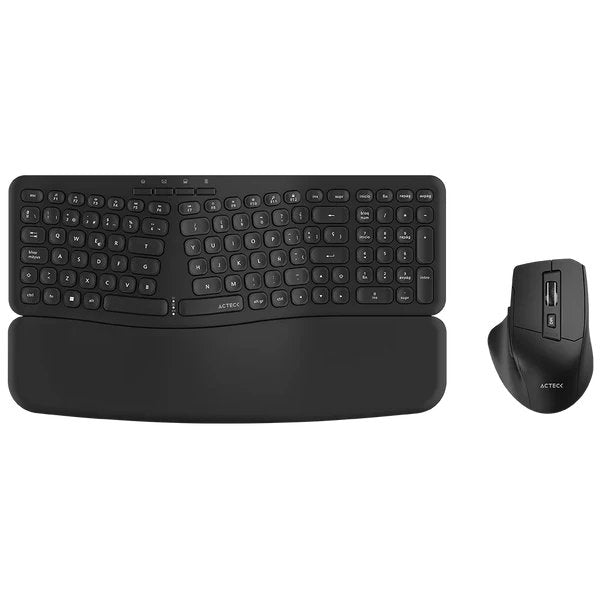 KIT TECLADO Y MOUSE ACTECK CREATOR ULTRA CONFORT MK650 / INALAMBRICO / MEMBRANA / ERGONOMICO / REPOSABRAZOS / NEGRO / AC-939867