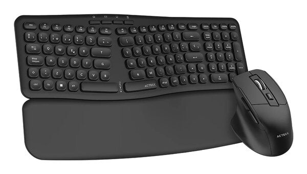 KIT TECLADO Y MOUSE ACTECK CREATOR ULTRA CONFORT MK650 / INALAMBRICO / MEMBRANA / ERGONOMICO / REPOSABRAZOS / NEGRO / AC-939867