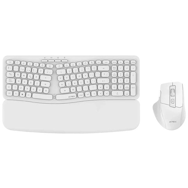 KIT TECLADO Y MOUSE ACTECK CREATOR ULTRA CONFORT MK650 / INALAMBRICO / MEMBRANA / ERGONOMICO / REPOSABRAZOS / BLANCO / AC-939874