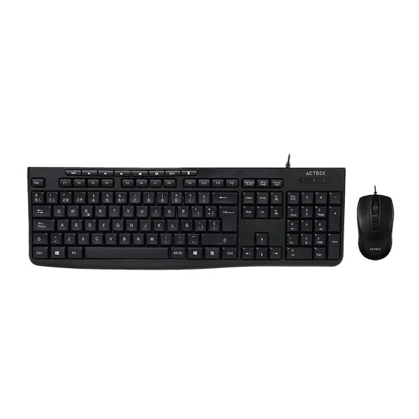 KIT ACTECK CREATOR PRIME MK455 / TECLADO Y MOUSE / ALAMBRICO / 105 TECLAS / MULTIMEDIA / 1600 DPI AJUSTABLE / OPTICO / 3 BOTONES + SCROLL / WIN - MAC OS - ANDROID / NEGRO / AC-939928