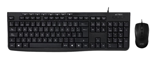 KIT ACTECK CREATOR PRIME MK455 / TECLADO Y MOUSE / ALAMBRICO / 105 TECLAS / MULTIMEDIA / 1600 DPI AJUSTABLE / OPTICO / 3 BOTONES + SCROLL / WIN - MAC OS - ANDROID / NEGRO / AC-939928