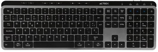TECLADO ACTECK INSPIRE KREA TI755 / INALAMBRICO DUAL / MULTIDISPOSITIVO 2.4 GHZ 2 BT / ESPAÑOL / WIN - MAC / 118 TECLAS / BATERIA RECARGABLE / ANTI GHOSTING / NEGRO - GRIS / AC-940085