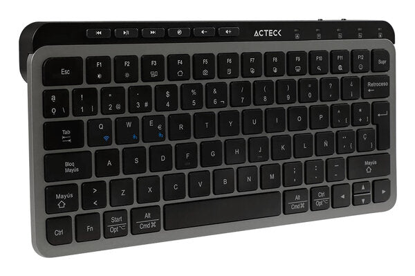 TECLADO ACTECK INSPIRE KREA TI750 / INALAMBRICO / MULTIDISPOSITIVO DUAL / DONGLE USB - 2 BT - CABLE USB / WINDOWS - MAC / ESPAÑOL / 85 TECLAS / MULTIMEDIA / RECARGABLE / NEGRO / AC-940092