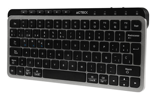 TECLADO ACTECK INSPIRE KREA TI750 / INALAMBRICO / MULTIDISPOSITIVO DUAL / DONGLE USB - 2 BT - CABLE USB / WINDOWS - MAC / ESPAÑOL / 85 TECLAS / MULTIMEDIA / RECARGABLE / NEGRO / AC-940092